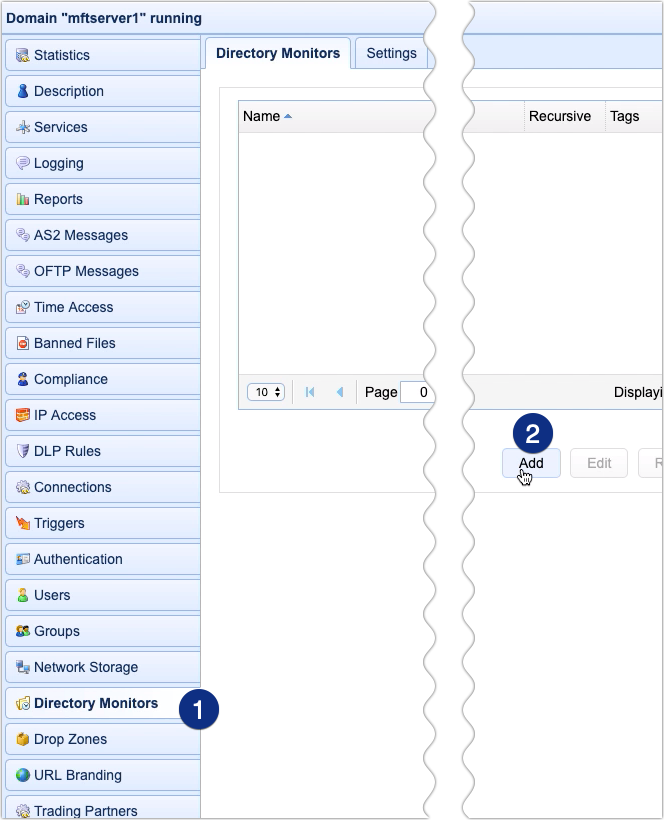 directory monitor add for automated as2